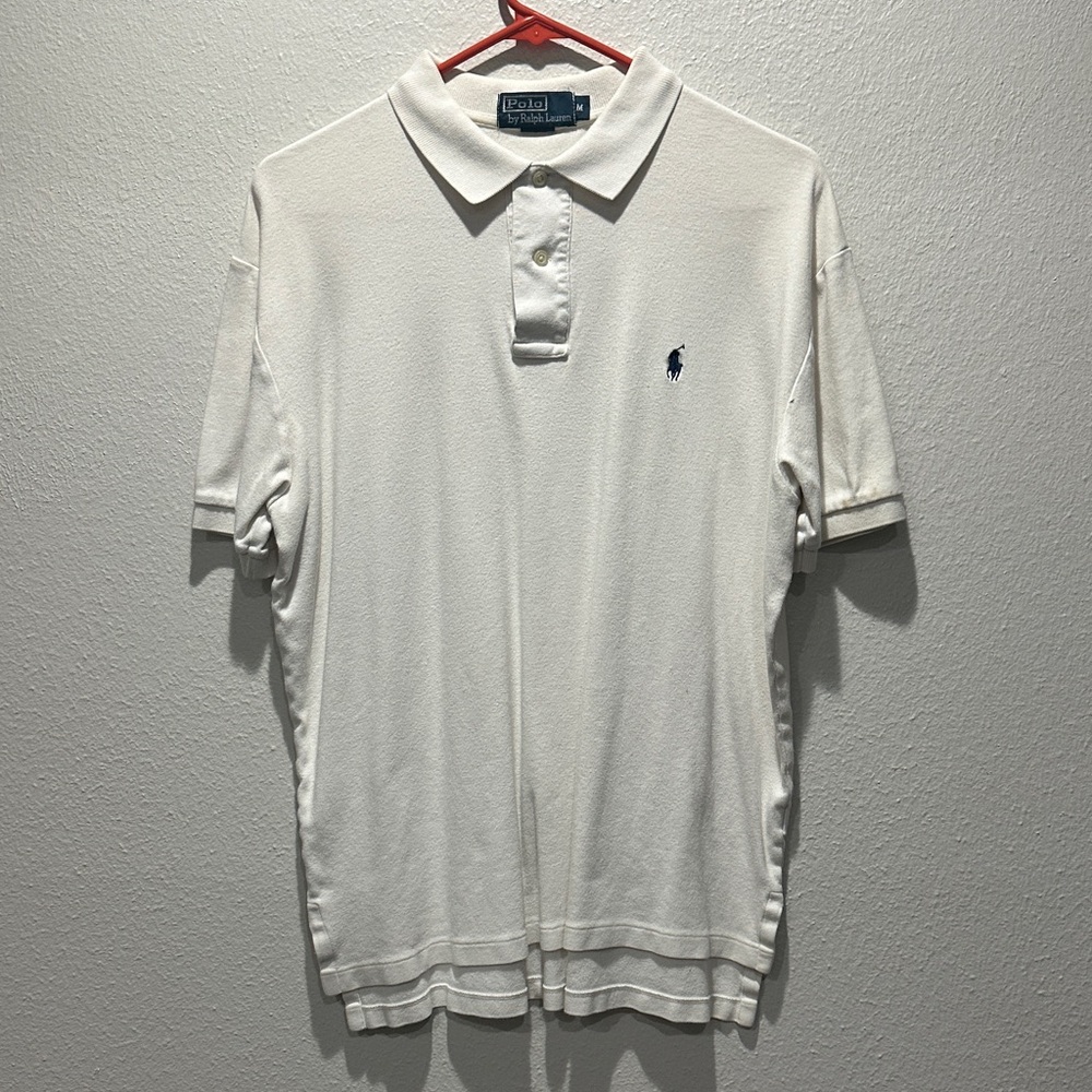 Polo by Ralph Lauren White Polo Shirt with Blue Logo